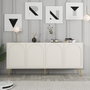 Hanah Home Lyon 80 Consola Crema y Oro 180x80x35cm